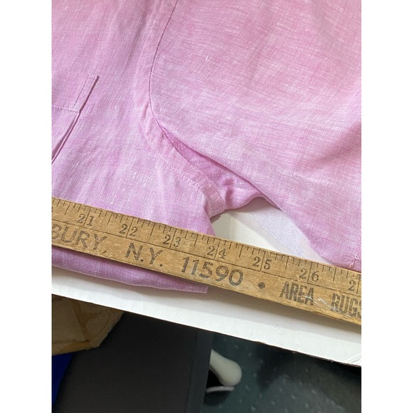 Peter Millar Linen Short sleeve button up shirt Pink 29x24 - Picture 4 of 10